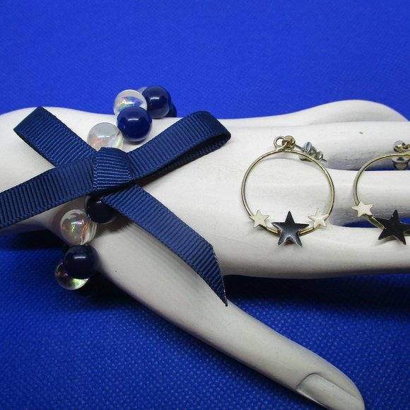 Blue White Bracelet Enamel Earring & Free Earrings - Picture 4 of 8